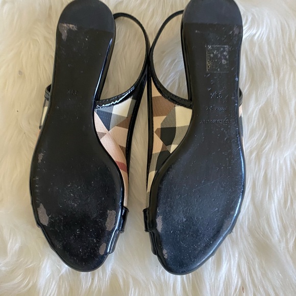 BURBERRY Nova Check slingback open toe flats, Sz. 39.5 - Picture 9 of 11